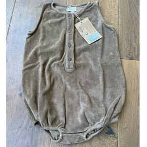 The Simple Folk Journey Romper Fleece One Piece Walnut Brown Buttons 8-9 y NWT